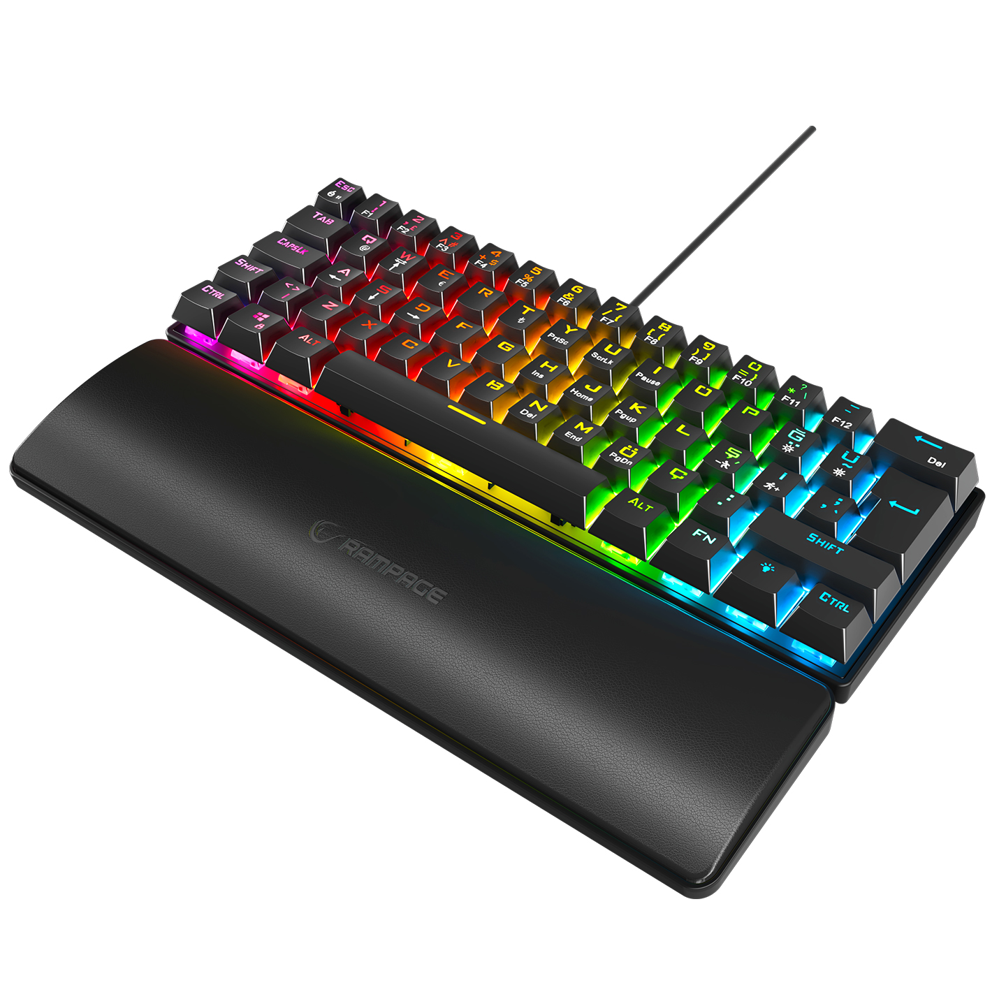 Rampage Ally K11 Siyah Rainbow Q Bilek Destekli Red Switch Gaming Oyuncu Klavye