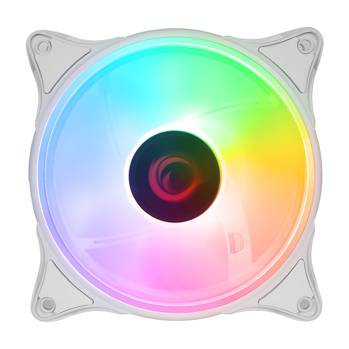 Rampage Glare F50 38CFM 1200RPM 12cm Rainbow 3P+ 4P Molex Soketli Beyaz Kasa Fanı