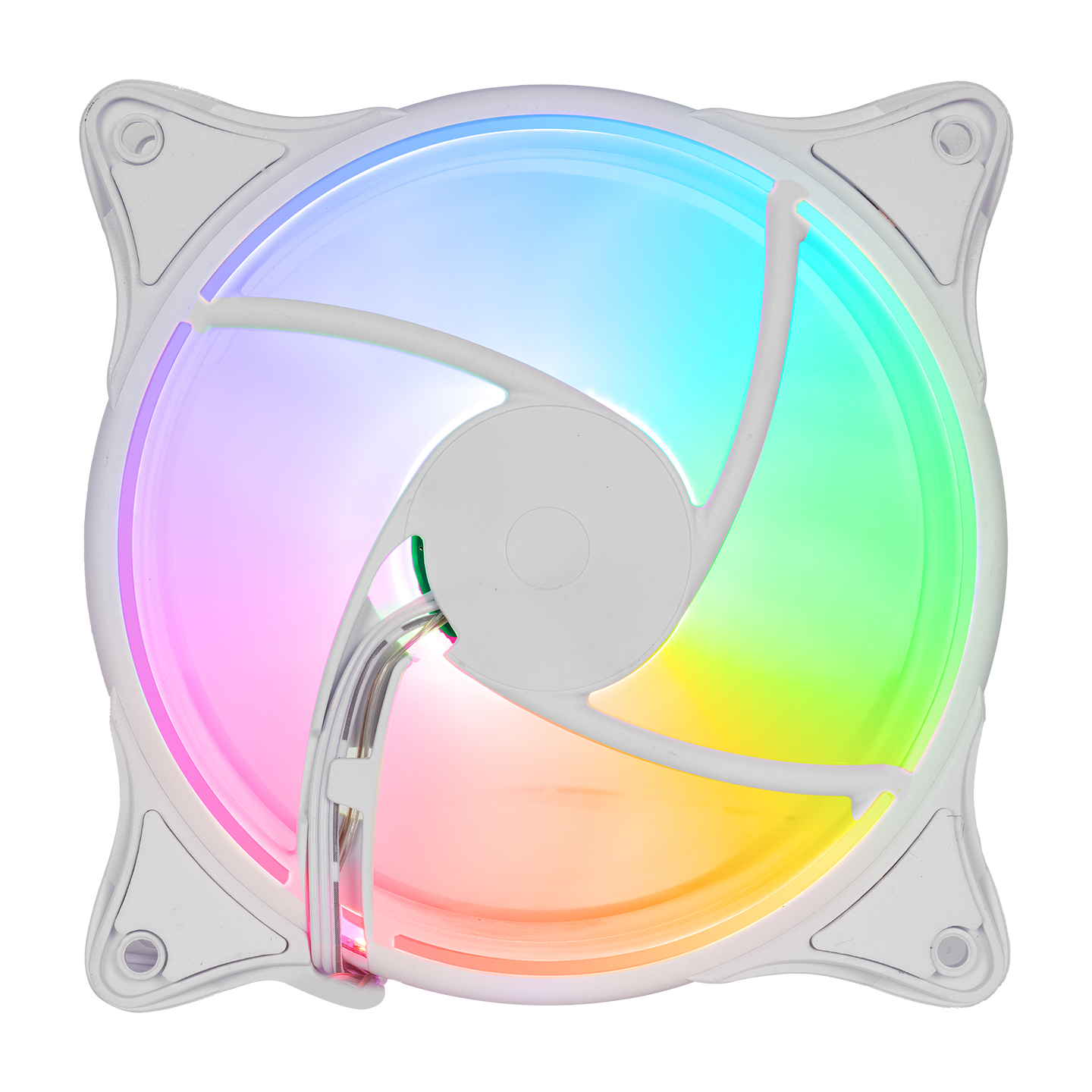 Rampage Glare F50 38CFM 1200RPM 12cm Rainbow 3P+ 4P Molex Soketli Beyaz Kasa Fanı
