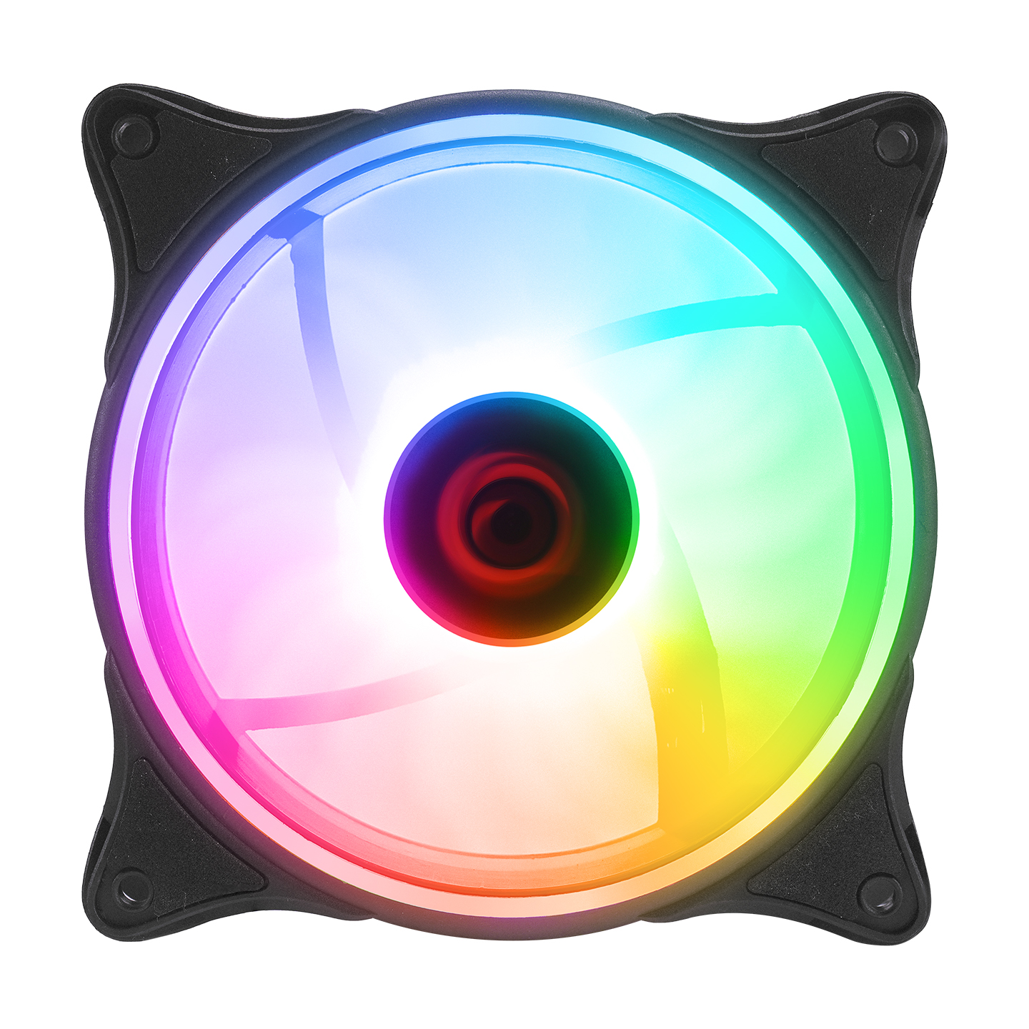 Rampage Glare F50 38CFM 1200RPM 12cm Rainbow 3P+ 4P Molex Soketli Siyah Kasa Fanı