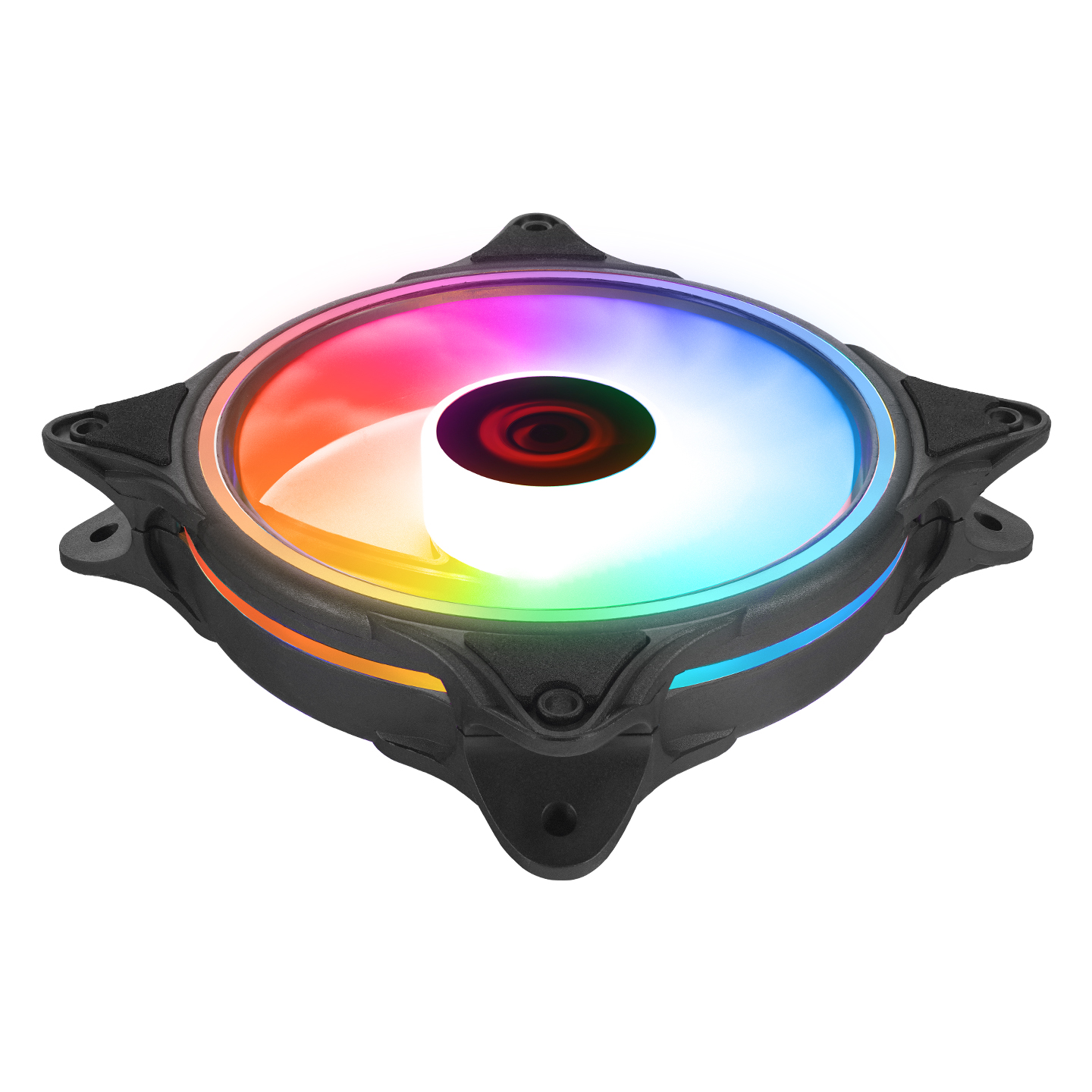 Rampage Glare F50 38CFM 1200RPM 12cm Rainbow 3P+ 4P Molex Soketli Siyah Kasa Fanı