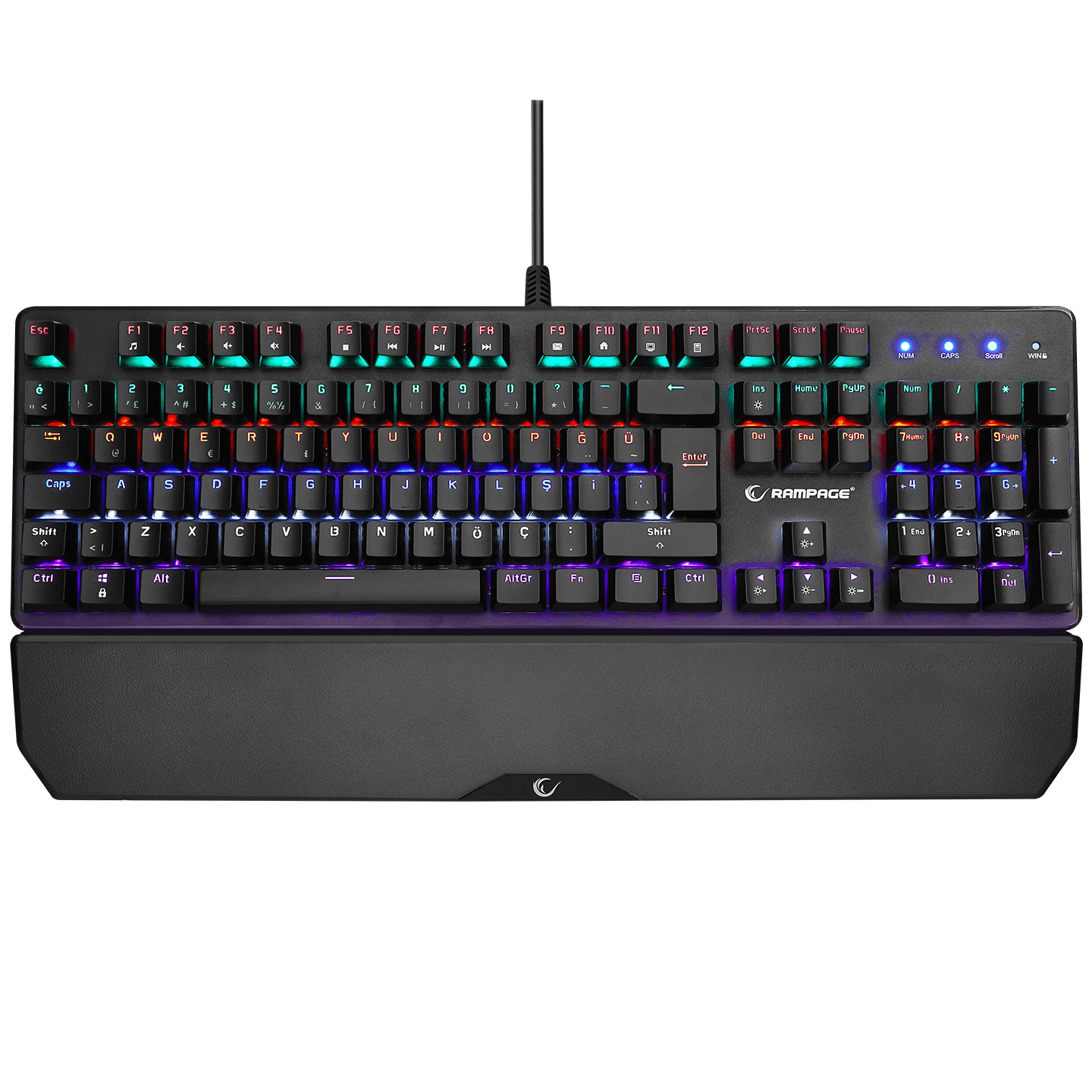Rampage KB-R86 Umbra Siyah USB Rainbow Aydınlatmalı Blue Switch Mekanik Gaming Oyuncu Klavye