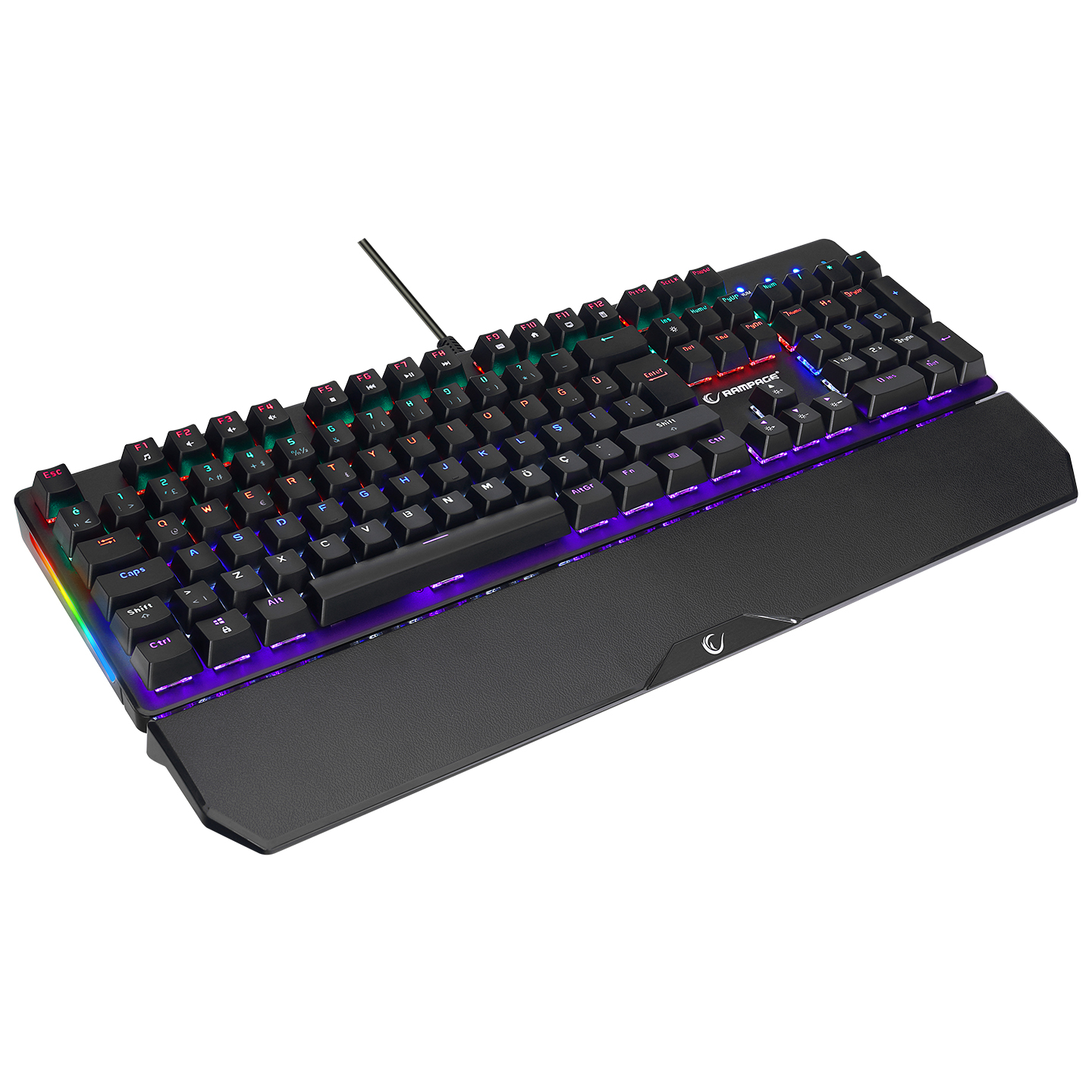 Rampage KB-R86 Umbra Siyah USB Rainbow Aydınlatmalı Blue Switch Mekanik Gaming Oyuncu Klavye