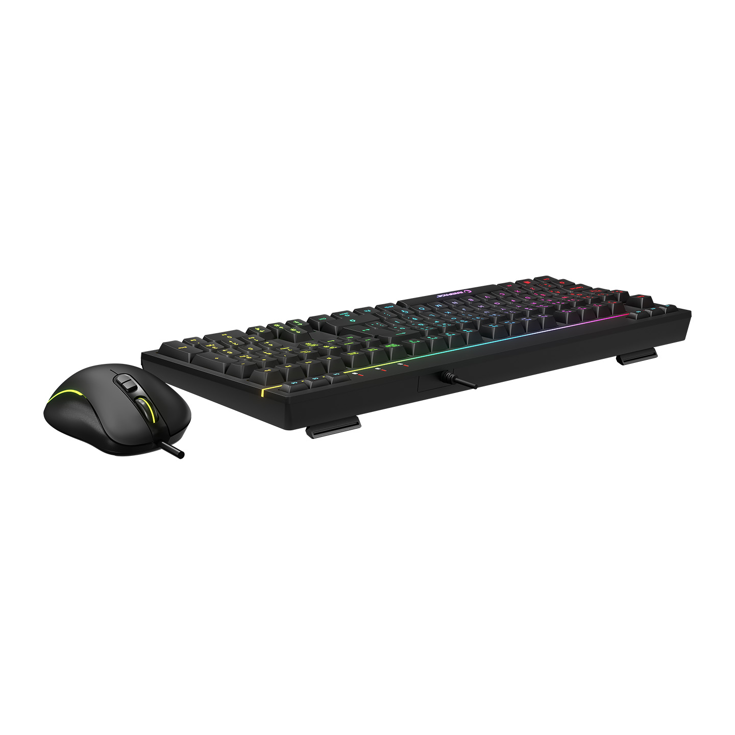 Rampage KM-R57 Seraphic Siyah RGB Aydınlatmalı Q Oyuncu Multmedia Klavye ve 12800 DPI Mouse Gaming Set