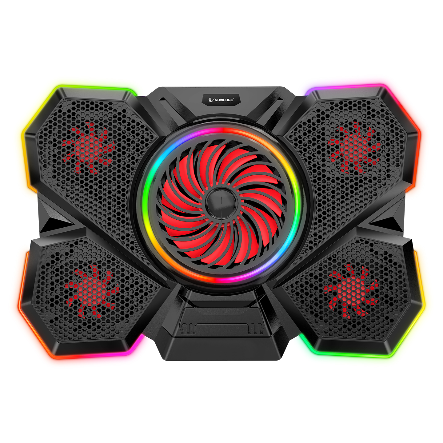 Rampage S47 Coolflow 5 Adet Kırmızı Led Fan 1 Usb 7 Farklı Kademe Ayarı 10 17.3 Notebook Soğutucu Stand