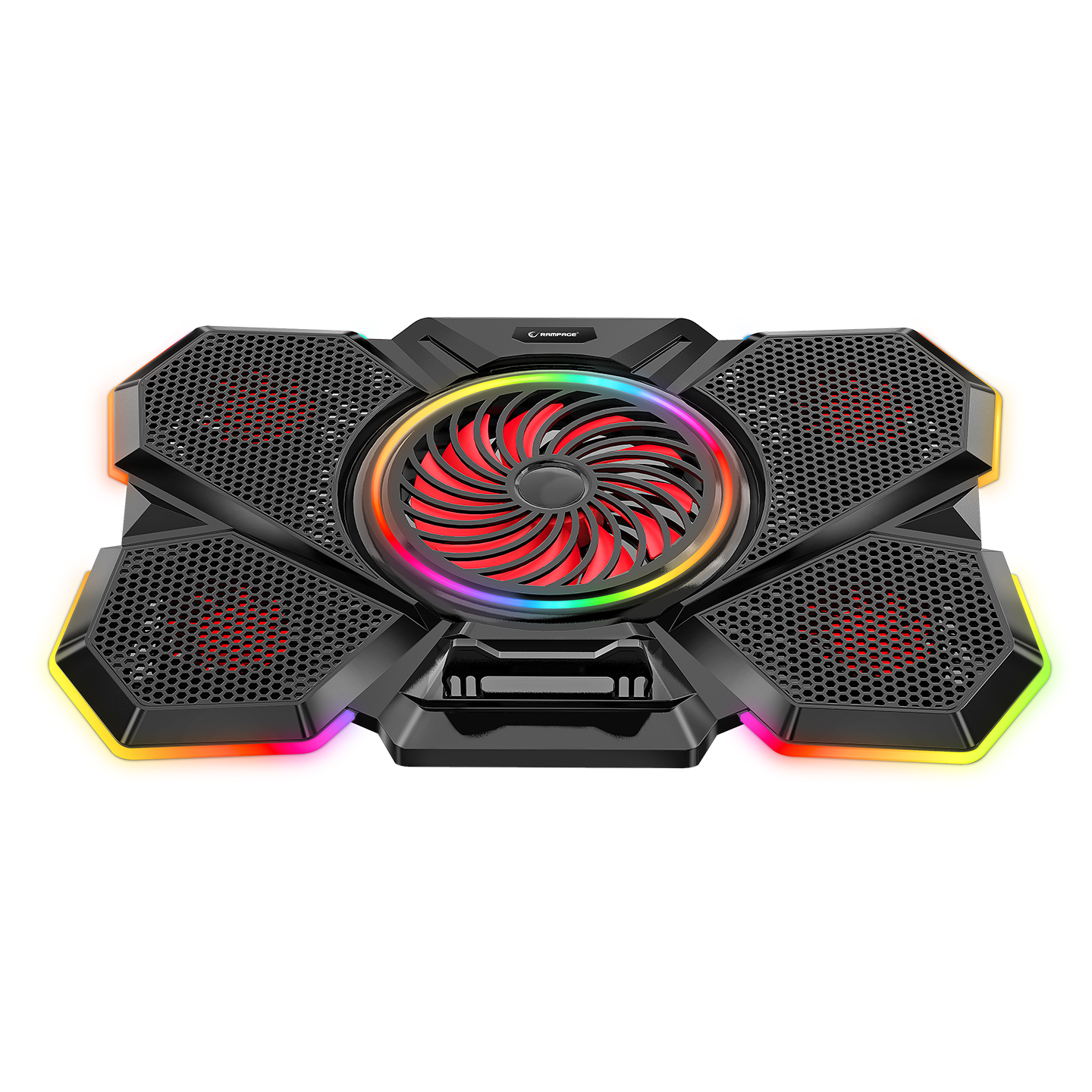 Rampage S47 Coolflow 5 Adet Kırmızı Led Fan 1 Usb 7 Farklı Kademe Ayarı 10 17.3 Notebook Soğutucu Stand