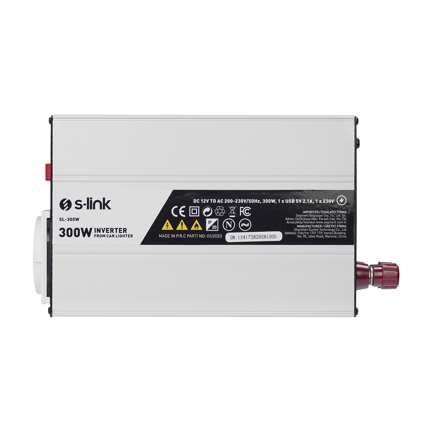 S-Link SL-300W 300W DC12V-AC230V Çakmaktan Power Inverter
