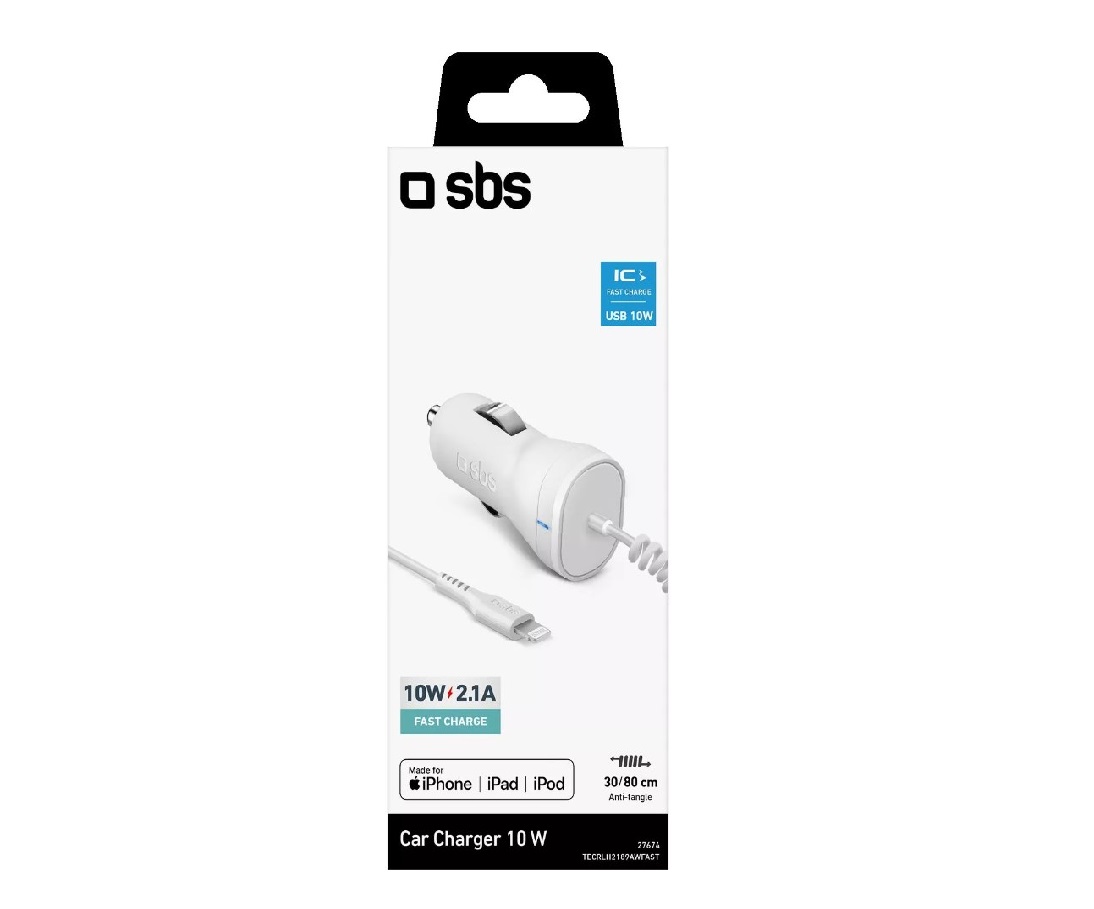 SBS 2.1A 1M 10W Lightning Araç İçi Şarj Cihazı (TECRLH2189AWFAST)