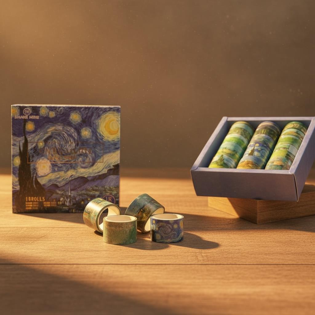 Vincent Van Gogh Serisi Desenli Kutulu Bant 18 Adet
