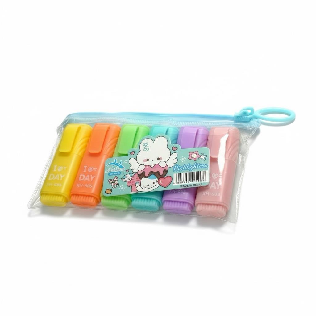 XH-908 Mini Pastel Fosforlu Kalem 6 Adet