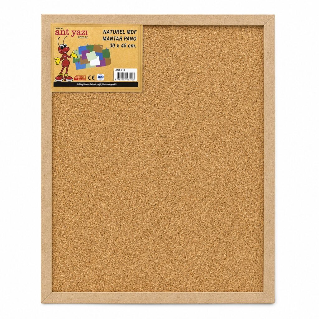 30*45 Cm Mantar Pano Natural Mdf Çerçeve