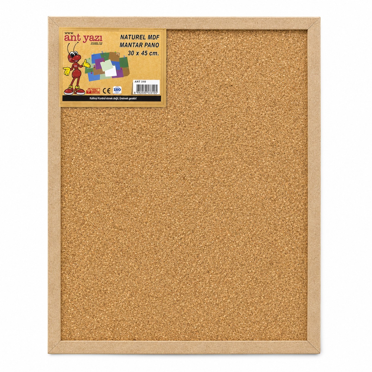 30*45 Cm Mantar Pano Natural Mdf Çerçeve