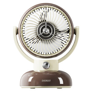 Everest EFN12 Kahve 1200mAh 3 Hız Kademe Led Işıklı Retro Masaüstü Usb Fan