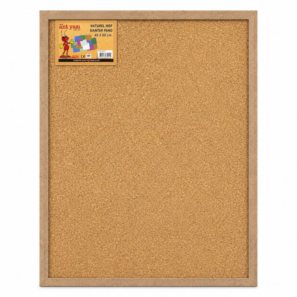 45*60 Cm Mantar Pano Natural Mdf Çerçeve