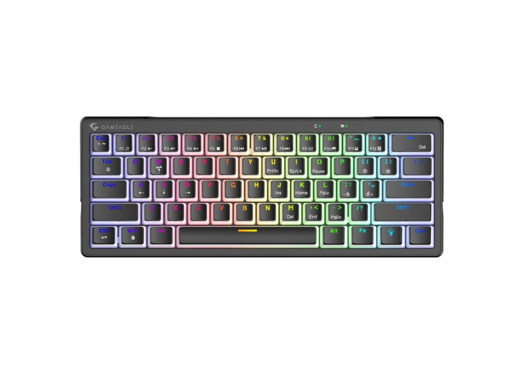 Gameagle GE2014 Poseidon RGB Kablolu 12 Mod RGB US Layout DoubleShot FullAnti-Ghosting Mekanik Oyuncu Klavyesi Siyah