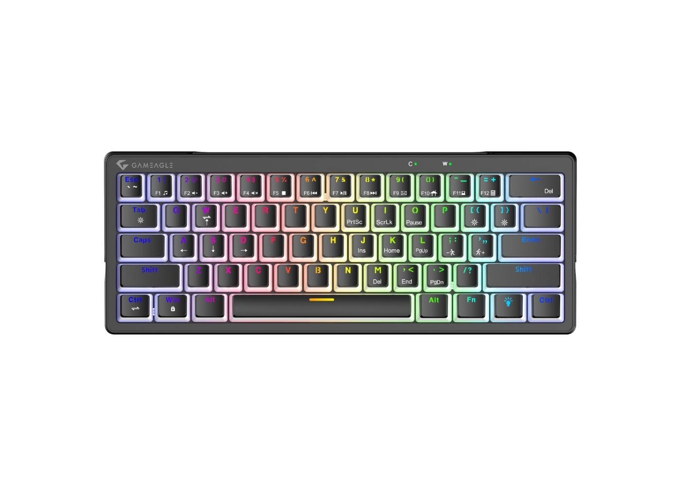 Gameagle GE2014 Poseidon RGB Kablolu 12 Mod RGB US Layout DoubleShot FullAnti-Ghosting Mekanik Oyuncu Klavyesi Siyah