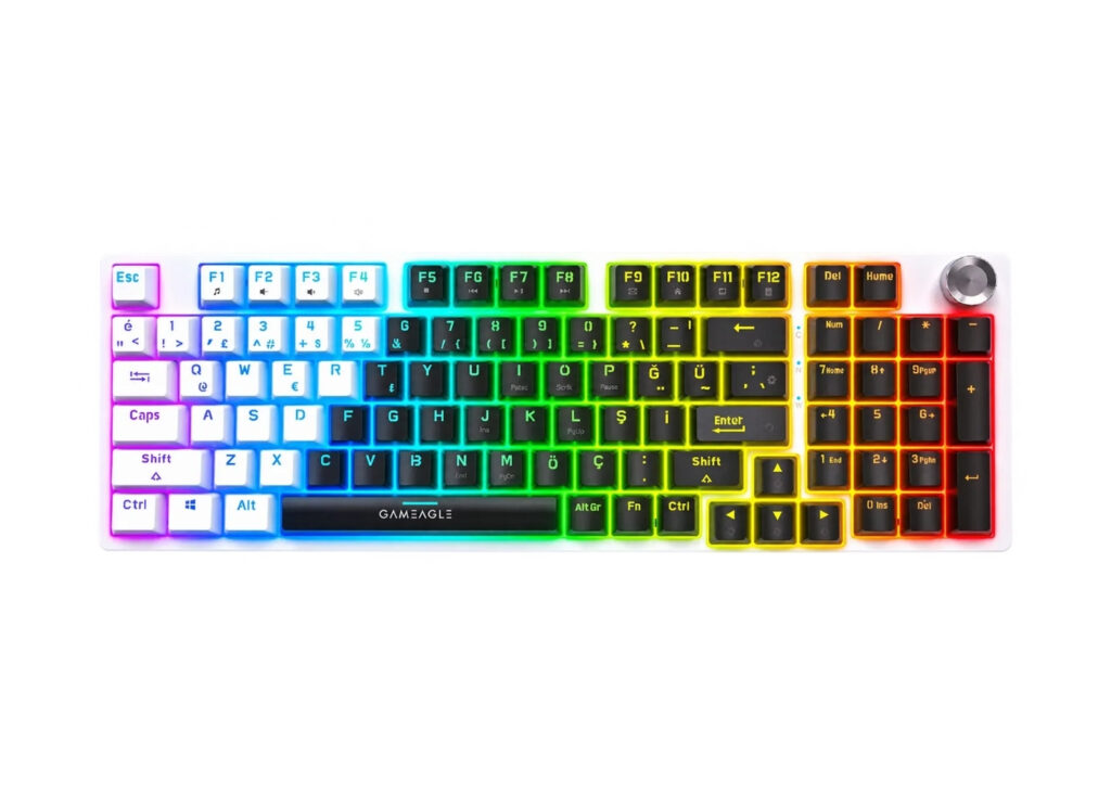 Gameagle GE2030 Diablo RGB Kablolu 20 Mod TR Layout DoubleShot FullAnti-Ghosting Mekanik OyuncuKlavyesi Siyah/Beyaz