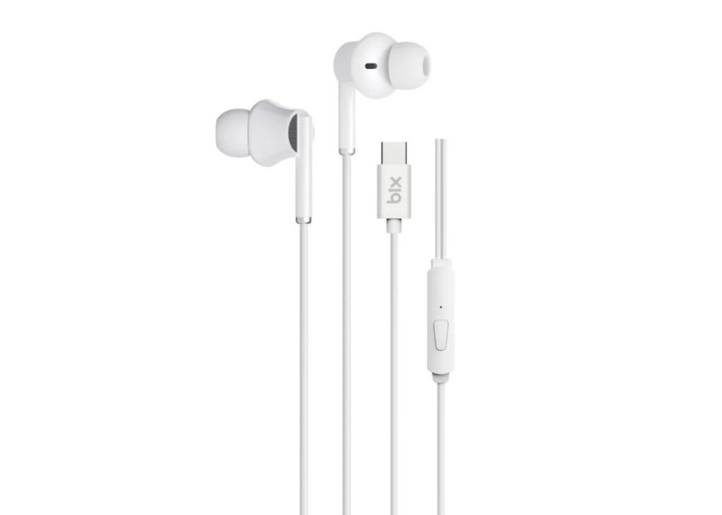 Bix HF01C Type-C 14mm Extra Bass Özellikli Mikrofonlu Kulak içi Kulaklık Beyaz