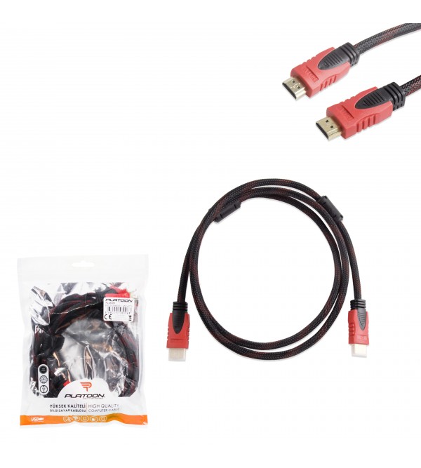 Platoon PL-8018 1.5 Metre Örgülü HDMI Kablo