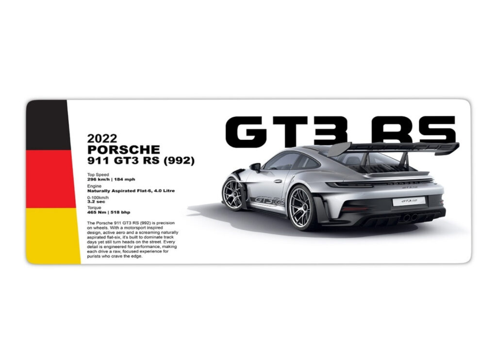 ROWL GT3-RS-REAR RW-MP9040-10 90x40 cm Gaming Mousepad XL Speed Seri Kaymaz Taban Dikişli Kenar Oyuncu Mousepad