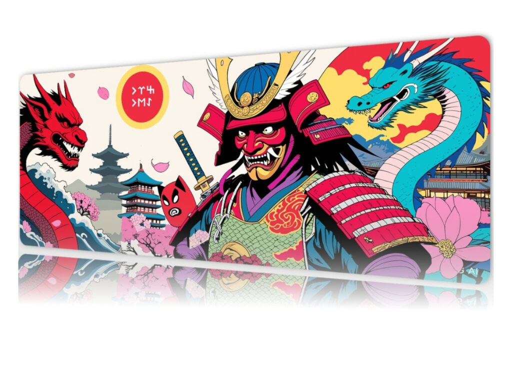ROWL SAMURAI-LEGENDS RW-MP9040-16 90x40 cm Gaming Mousepad XL Speed Seri Kaymaz Taban Dikişli Kenar Oyuncu Mousepad