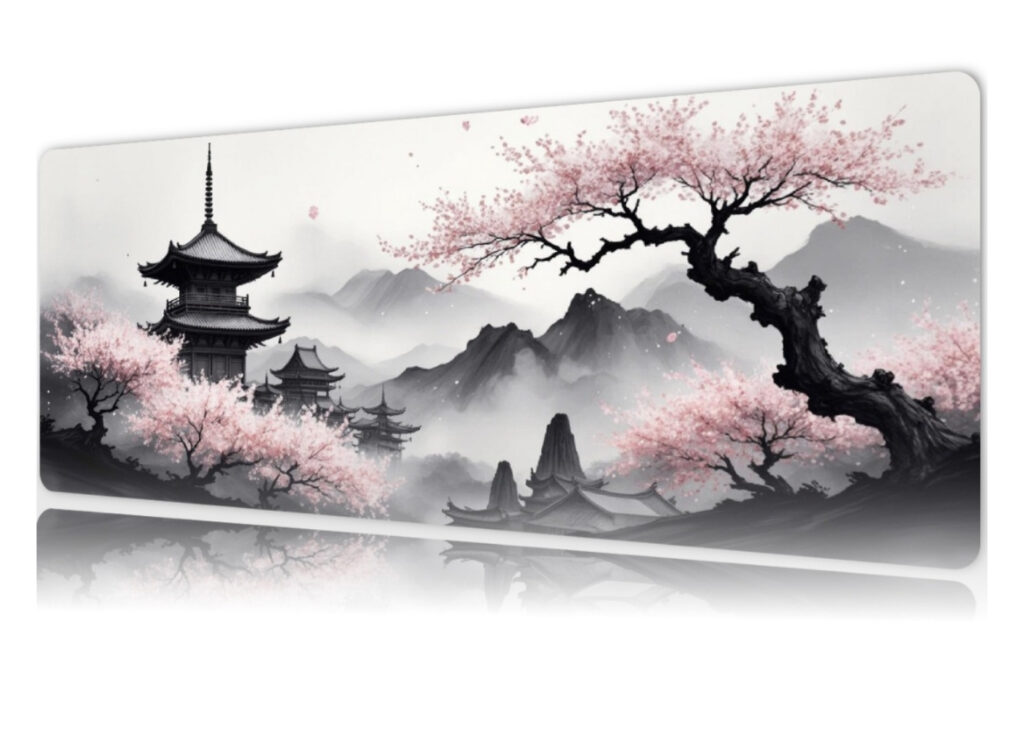 ROWL SAKURA-ZEN-GARDEN RW-MP9040-20 90x40 cm Gaming Mousepad XL Speed Seri Kaymaz Taban Dikişli Kenar Oyuncu Mousepad