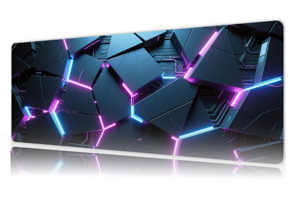 ROWL NEON-CYBER-CUBE RW-MP9040-23 90x40 cm Gaming Mousepad XL Speed Seri Kaymaz Taban Dikişli Kenar Oyuncu Mousepad