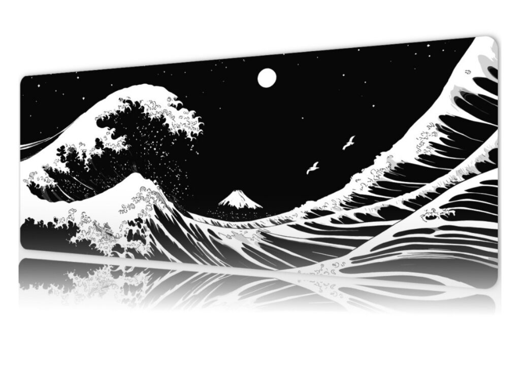 ROWL GREAT-WAVE-MONO RW-MP9040-26 90x40 cm Gaming Mousepad XL Speed Seri Kaymaz Taban Dikişli Kenar Oyuncu Mousepad