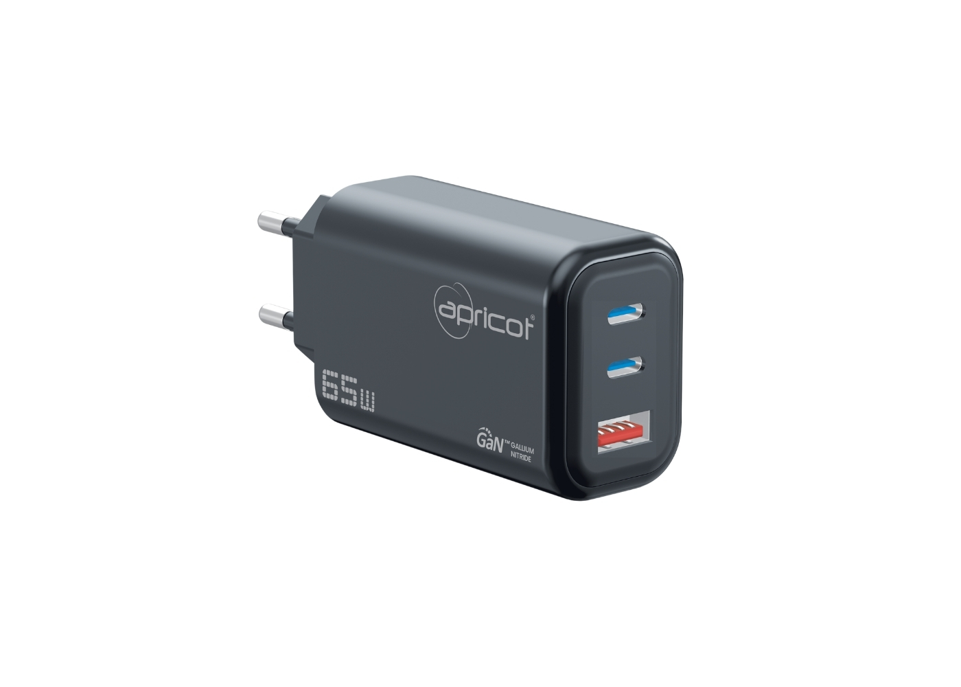 Apricot APC-U565 65WATT ÇİFT TYPE-C VE USB ÇIKIŞLI ŞARJ ADAPTÖRÜ