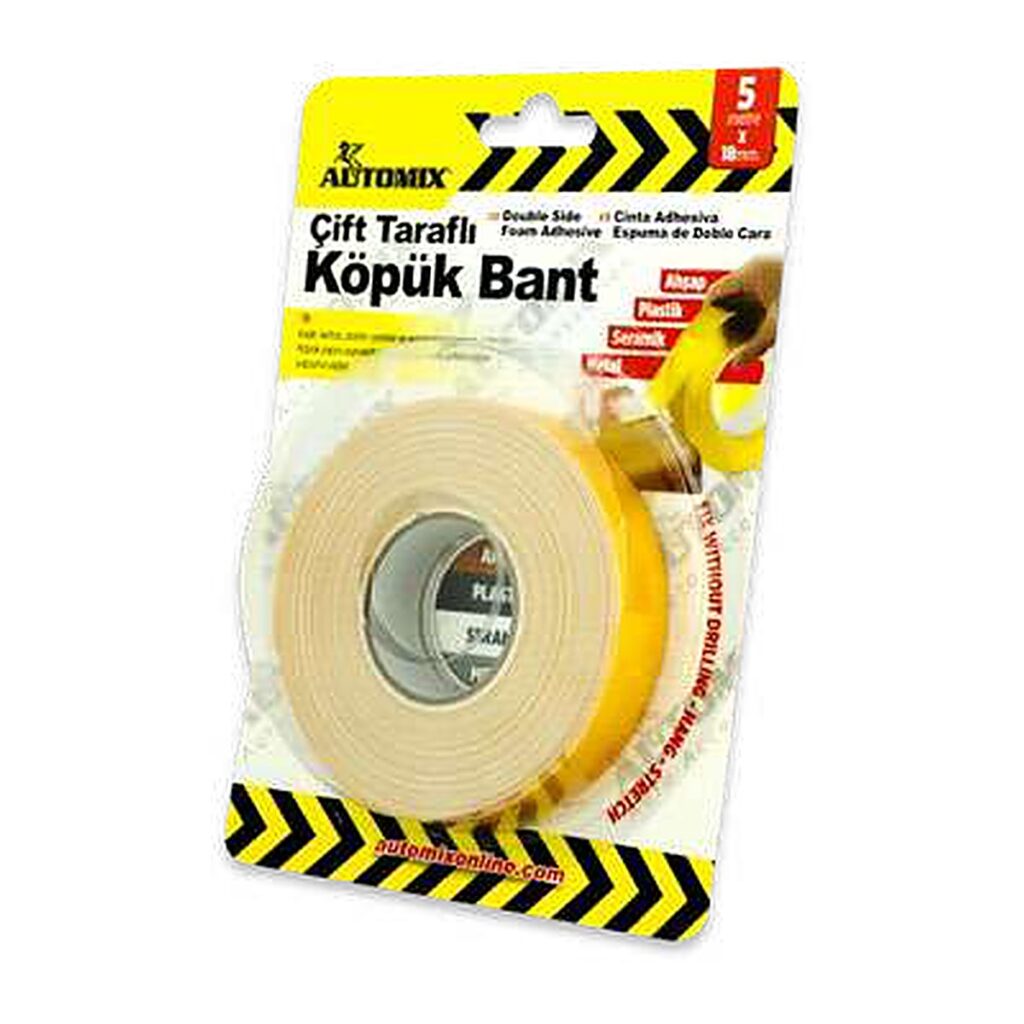 Automix Çift Taraflı Köpük Bant 18 mm x 5 m
