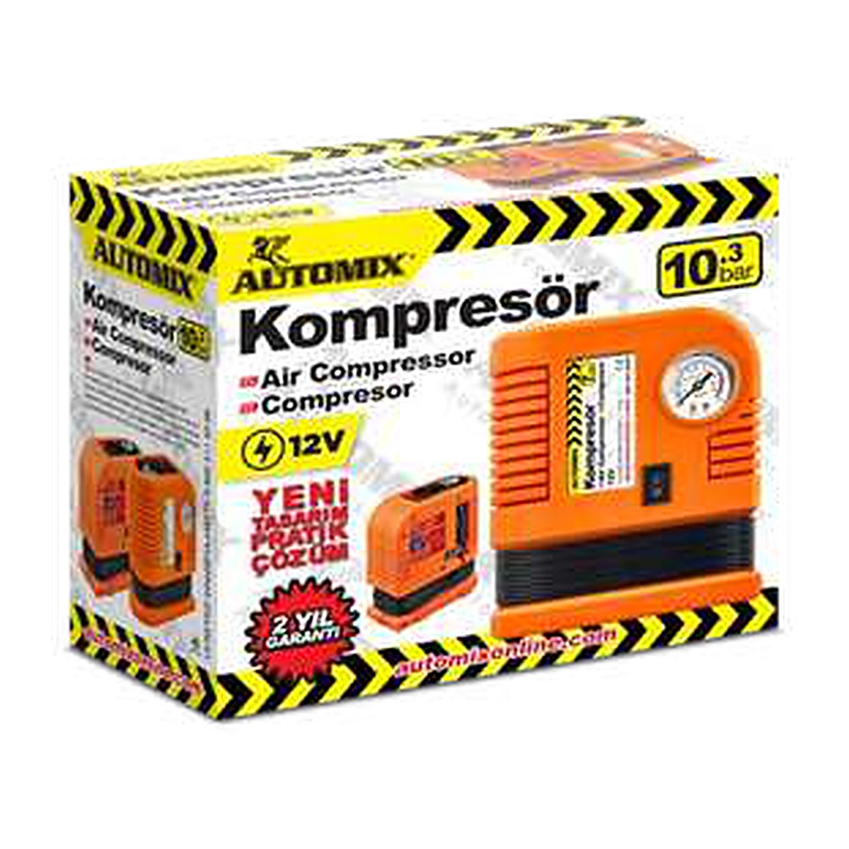 Automix Hava Kompresörü 12V 10,3 Bar Turuncu