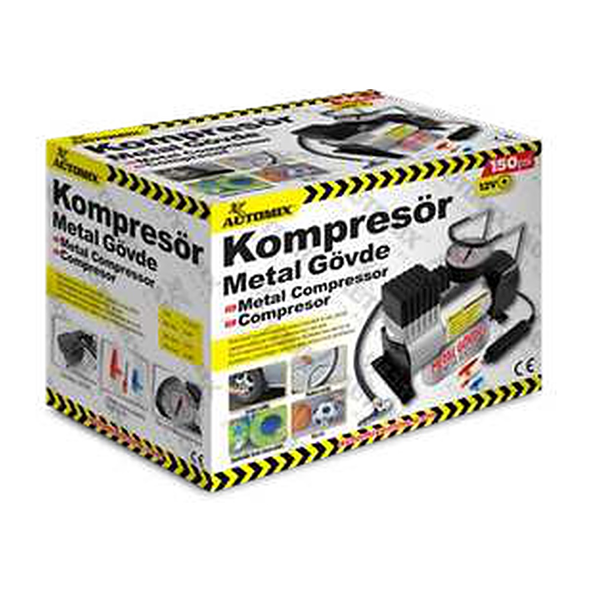 Automix Metal Gövde Hava Kompresörü 12V 150 PSI