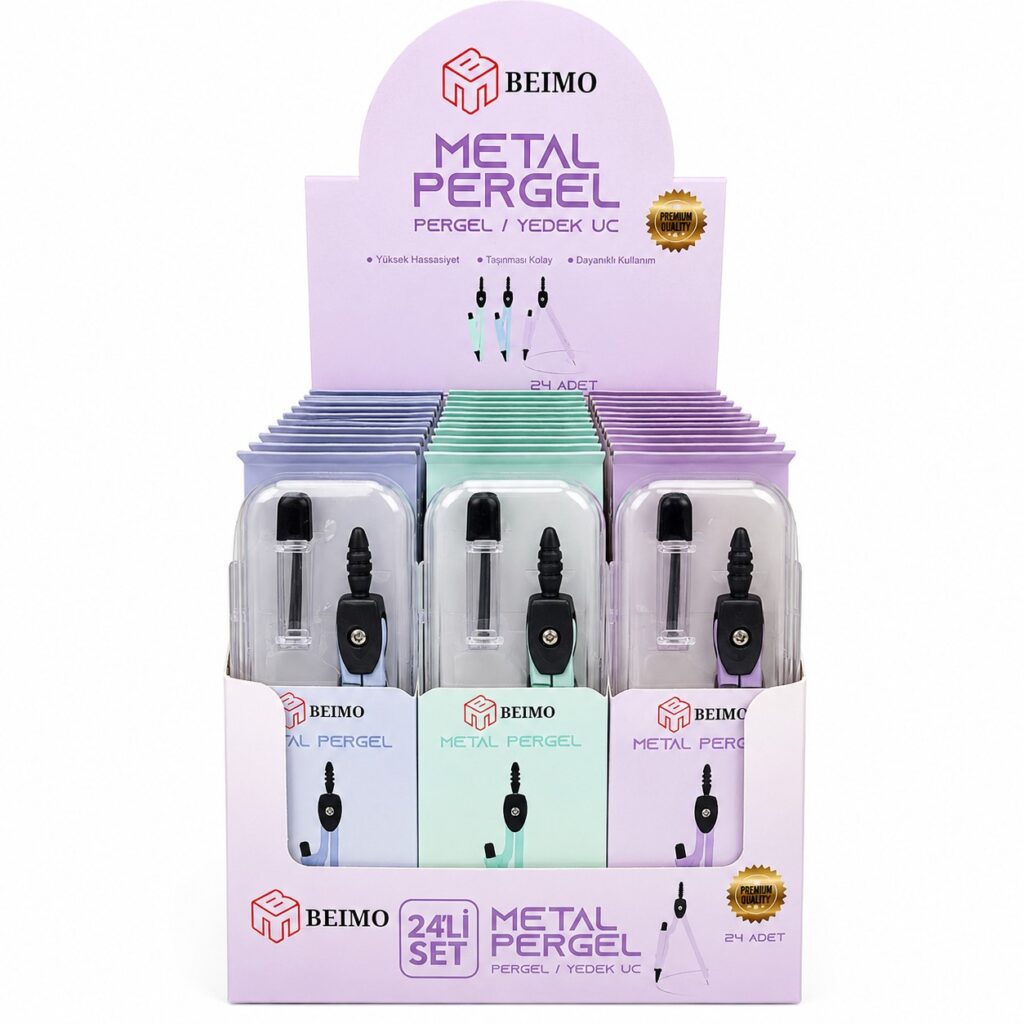 Beimo Pastel Renkler Metal Pergel 24'Lü