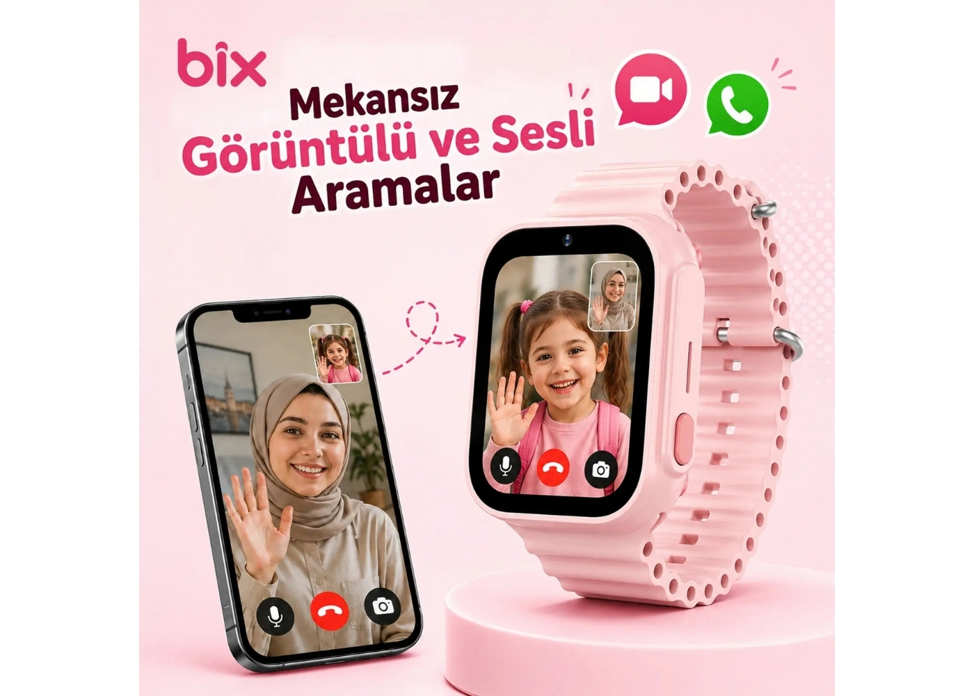 Bix Kids KW01 4G Çocuk Akıllı Saati Mavi