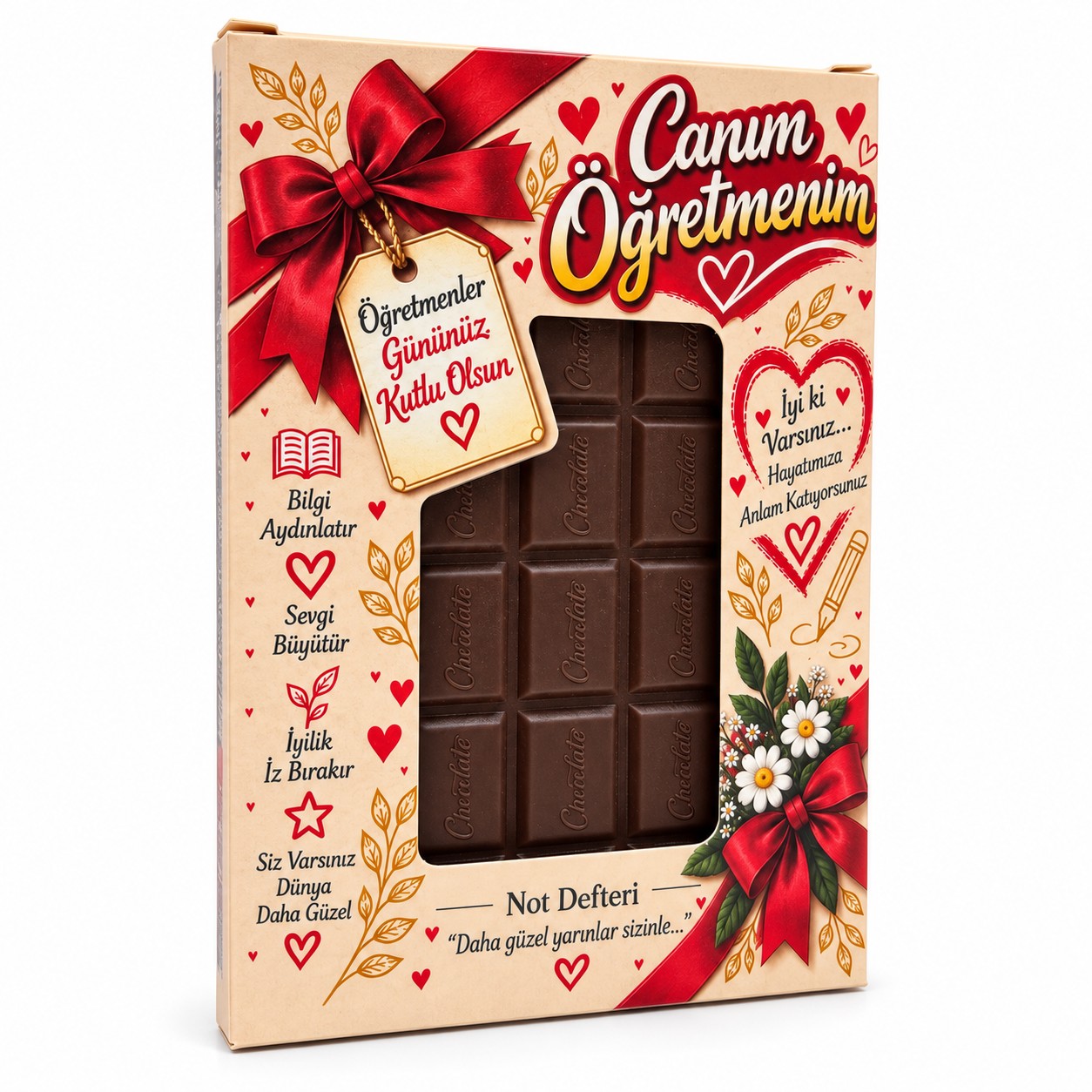 Canım Öğretmenim Çikolata Kokulu Büyük Not Defteri 10*15 Cm