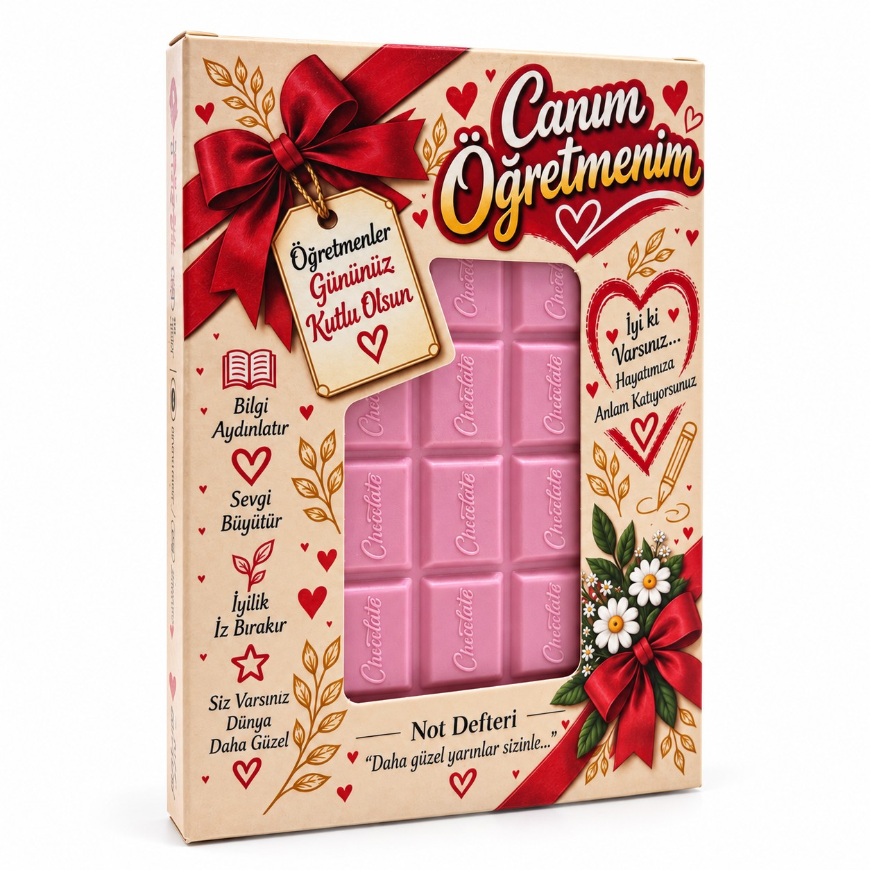 Canım Öğretmenim Çilekli Kokulu Büyük Not Defteri 10*15 Cm