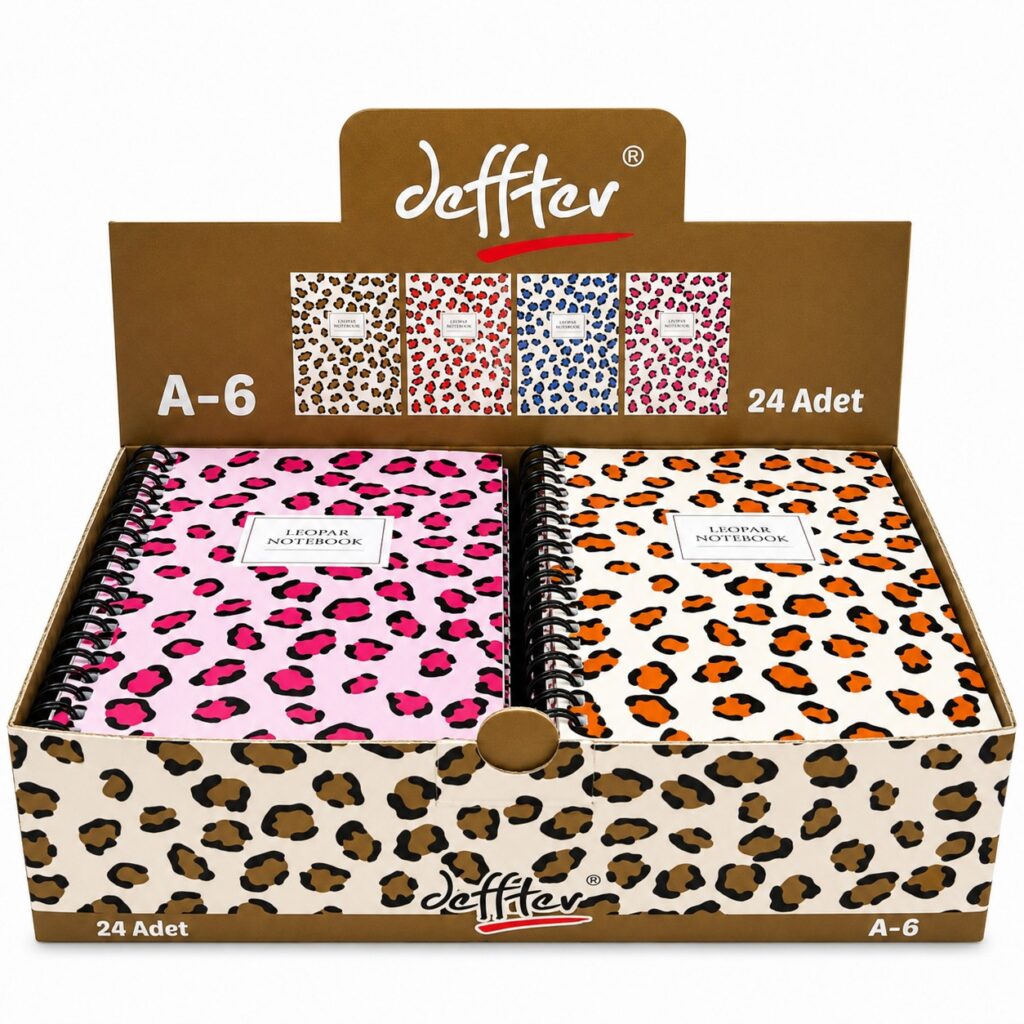 Deffter A6 Leopar Spralli Not Defteri 24'Lü