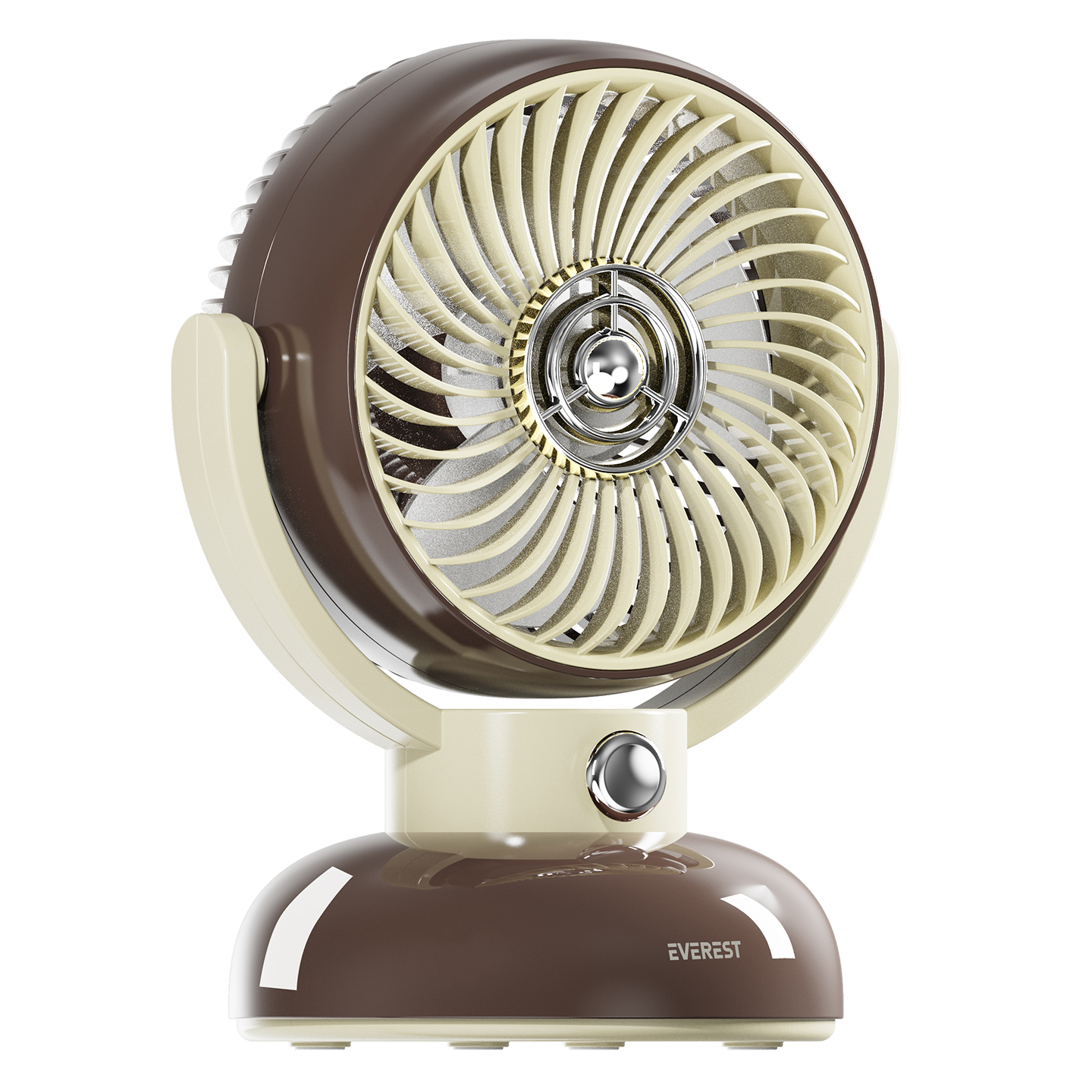 Everest EFN12 Kahve 1200mAh 3 Hız Kademe Led Işıklı Retro Masaüstü Usb Fan