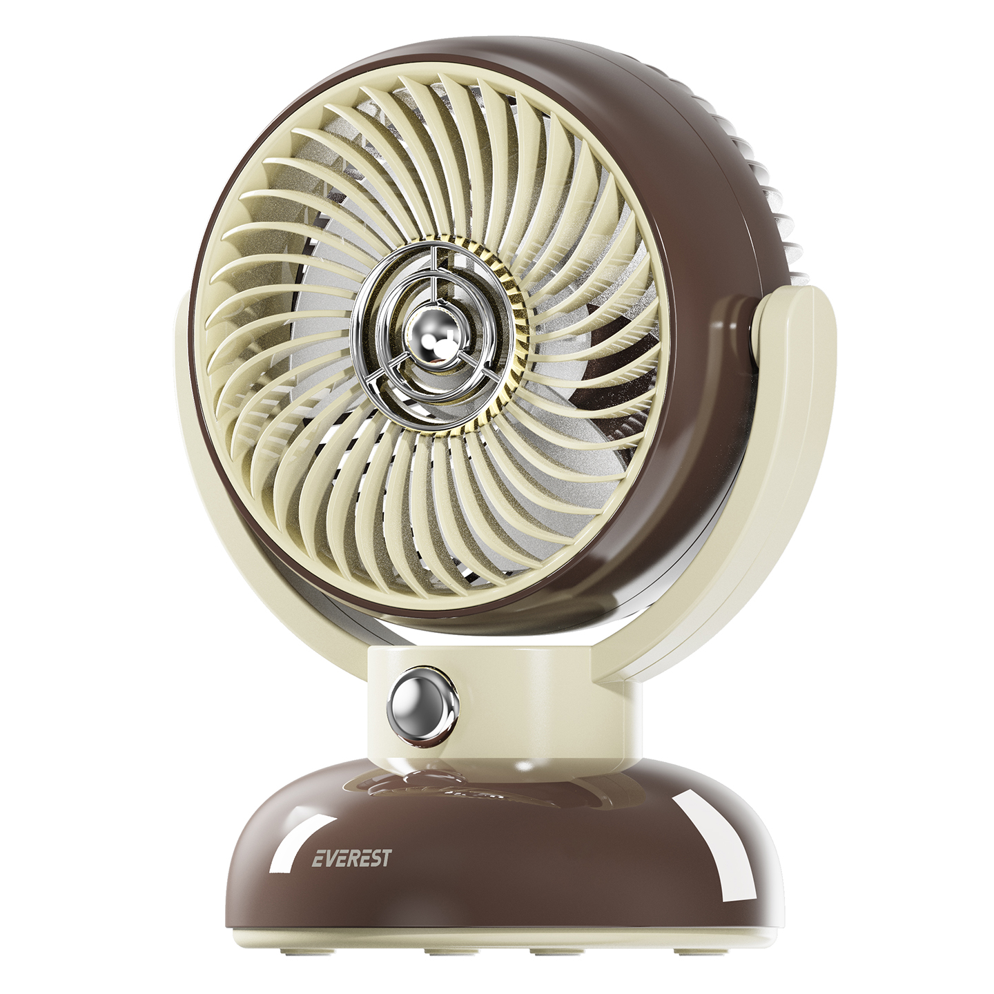 Everest EFN12 Kahve 1200mAh 3 Hız Kademe Led Işıklı Retro Masaüstü Usb Fan
