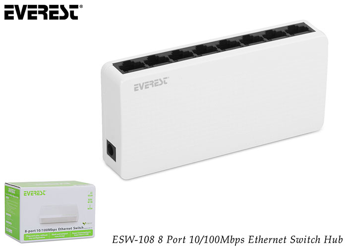 Everest ESW-108 8 Port 10/100Mbps Ethernet Switch Hub