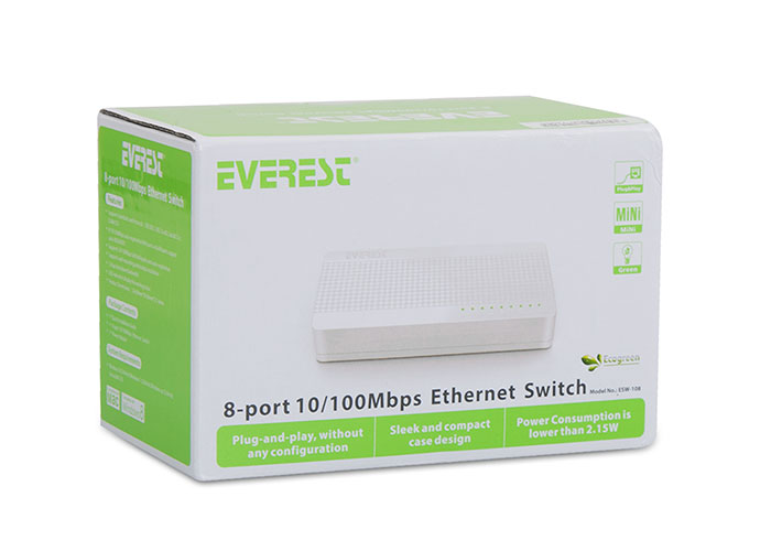 Everest ESW-108 8 Port 10/100Mbps Ethernet Switch Hub