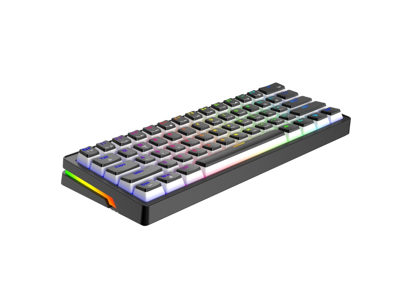 Gameagle GE2014 Poseidon RGB Kablolu 12 Mod RGB US Layout DoubleShot FullAnti-Ghosting Mekanik Oyuncu Klavyesi Siyah