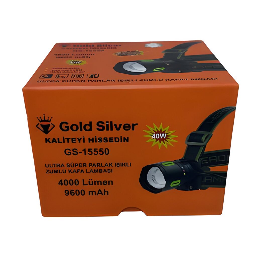 Gold Silver GS-15550 Şarjlı Kafa Lambası 40W 4000 Lümen