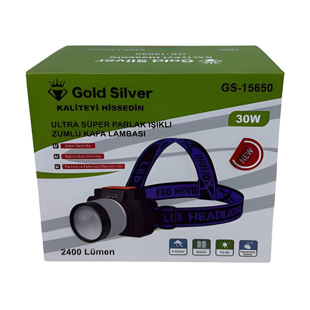 Gold Silver GS-15650 Şarjlı Kafa Lambası 30W 2400 Lümen