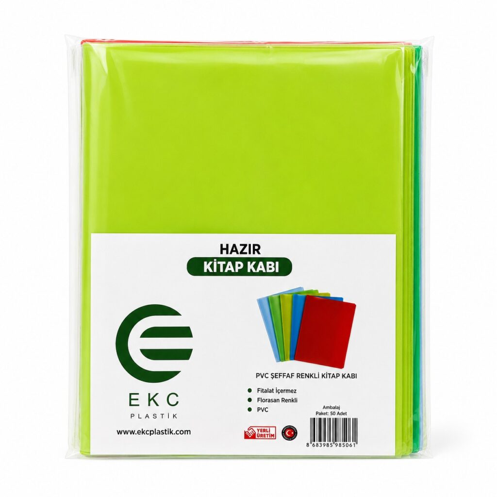 Kalın Pvc Kitap Kabı Renkli 50'Li