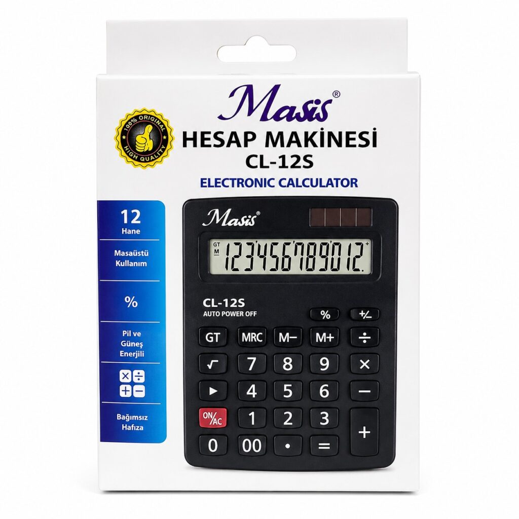 Masis Cl-12S Hesap Makinesi (Güneş Enerjili)