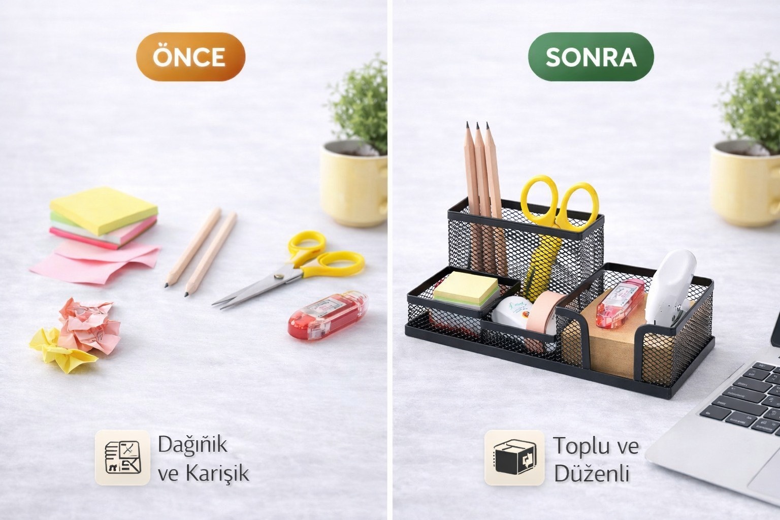 Metal 3'Lü Bitişik Kalemlik Seti
