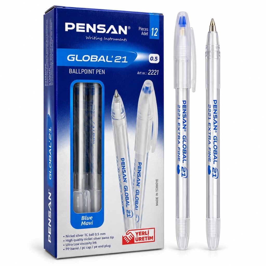 Pensan Global Tükenmez Kalem Mavi Renk 0.5 Mm 12'Li