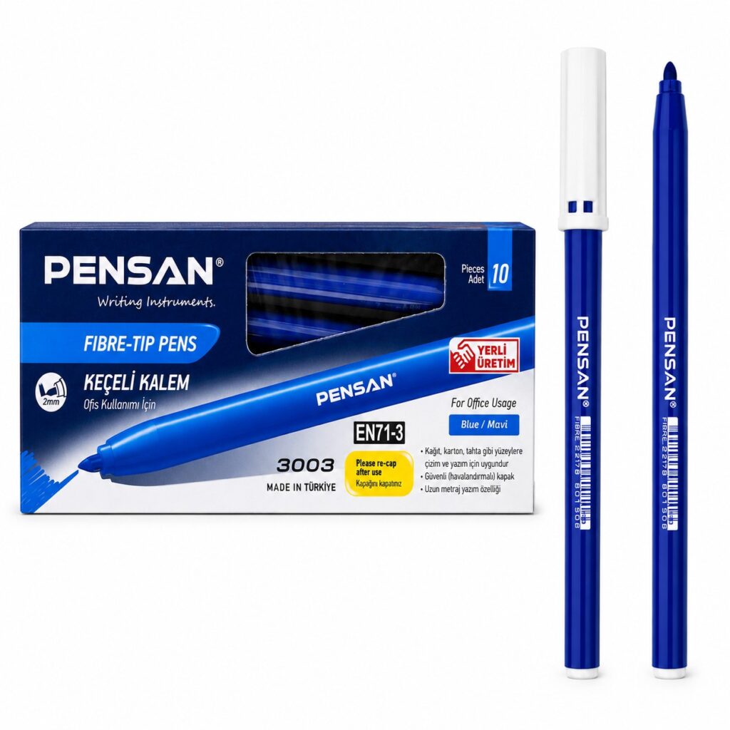 Pensan Mavi Renk Keçeli Kalem 10'Lu