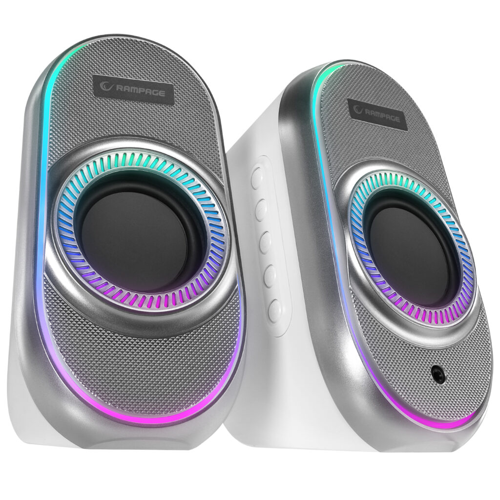Rampage RMS-X3 2.0 6W Bluetooth Özellikli Beyaz Multimedia RGB Işıklı Gaming USB Speaker